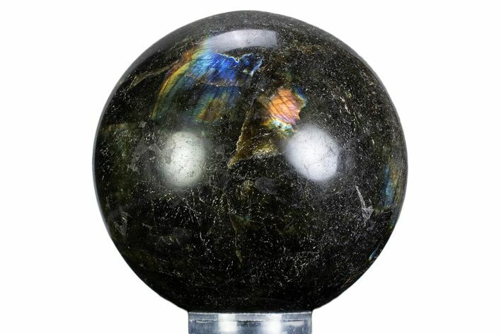 Flashy, Polished Labradorite Sphere - Great Color Play #361124